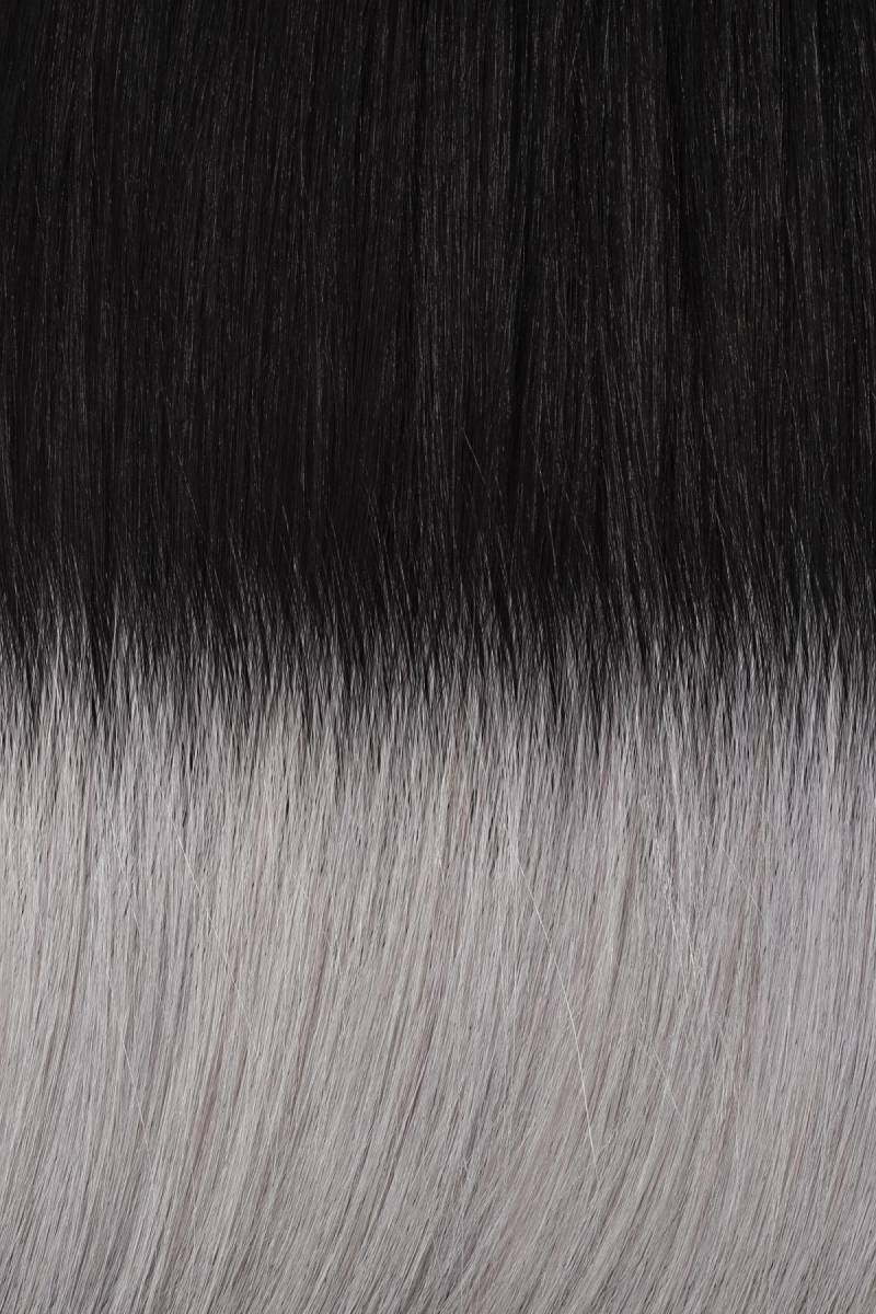 CLIP IN STITCHED 45cm COLOUR N° T1B/Silver BALAYAGE [15cm]